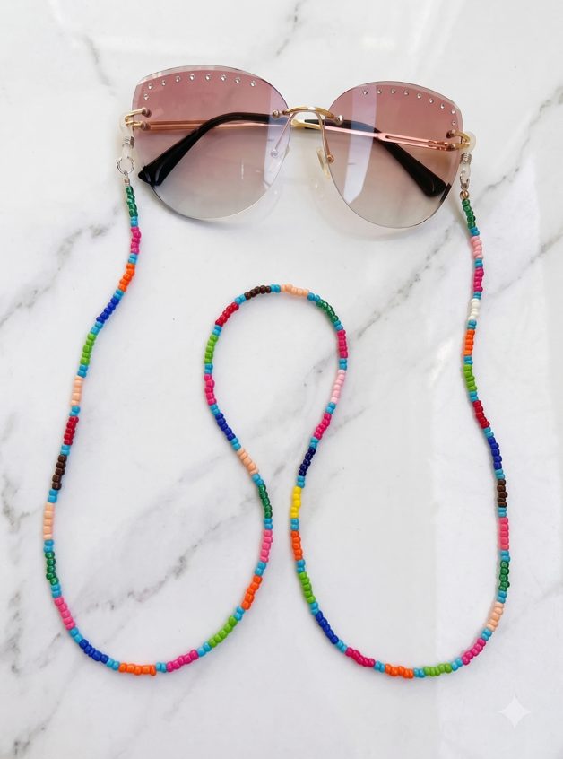 Multicolor Seed Bead Glasses Chain