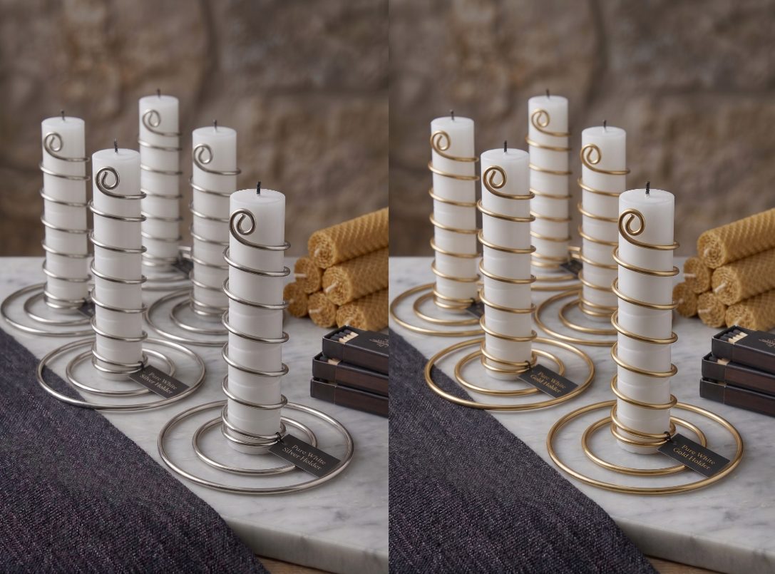 Spiral Wire Candle Holder Set